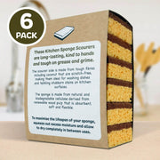 Natural Coconut & Cellulose Sponge Scourers (Pack of 6)-3