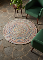 Braided Overdyed Jute Rug - 82 x 82 cm-1