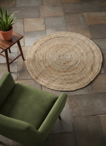 Braided Natural Jute Rug - 82 x 82 cm-1