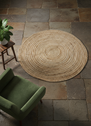 Braided Natural Jute Rug - 85 x 85 cm-1