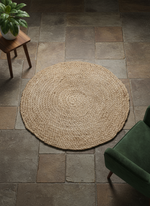 Braided Natural Round Jute Rug - 85 x 85 cm-1