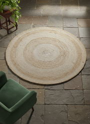 Braided Natural Jute Rug - 119 x 119 cm-1