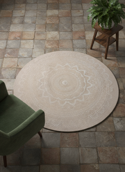 Braided Natural Jute Rug - 101 x 101 cm-1