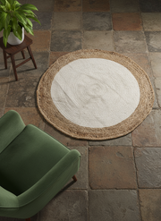 Braided Natural Round Jute Rug  - 91 x 91 cm-1