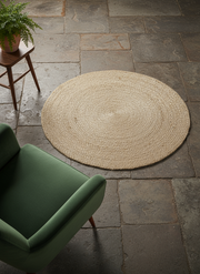Braided Natural Jute Rug - 116 x 116 cm-1