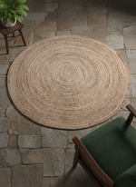 Braided Natural Round Jute Rug - 122 x 122 cm-1