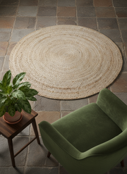 Braided Natural Jute Rug - 122 × 122 cm-1