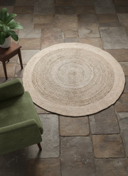Braided Natural Round Jute Rug  - 125 x 125 cm-1