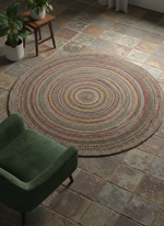 Braided Overdyed Jute Rug - 213 x 213 cm-1