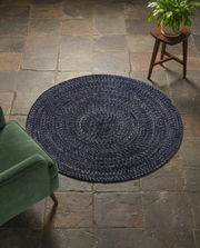 Braided Overdyed Round Jute Rug - 122 x 122 cm-1
