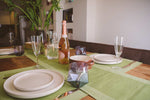Luxury Table Runner Green - Organic Cotton & Handmade-1