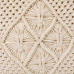 Boho Cushion Cover with Macrame Design | 40x40cm | Cream | Fringed Edges | Handmade-1