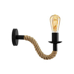 Bedside Wall Lights Vintage Hemp Rope Wall Lamp ~4550-3