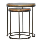 wholesale Round Stool Set of 2 with Iron Base for resale
