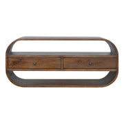 Chestnut Curved Edge Media Unit with 2 Drawers for resale