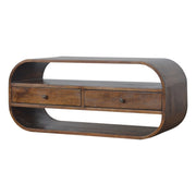 Chestnut Curved Edge Media Unit with 2 Drawers wholesalers