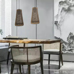 Easy Fit Woven Natural Rattan Pendant Ceiling Light ~6090-3