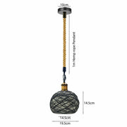 Rattan Ceiling Light lamp Hanging Hemp Rope Pendant Lamp Shade~1333-2
