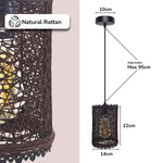 Rattan Pendant Shade Fits Existing Standard Pendant Lounge Bedroom Kitchen~1960-2
